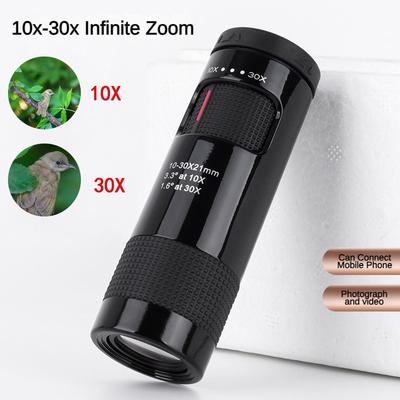 Výkonný Monokulár 10-30x21 Zoom Mini Teleskop Přenosný Pozorovací Dalekohled Kempingové Vybavení Turistika Optický Zaměřovač Monokl