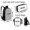 Pcs Set Brainrot Cartoon Child School Backpack with Lunch Bags ,Pencil Bags ,School Bags for Boys Girls Best Gift