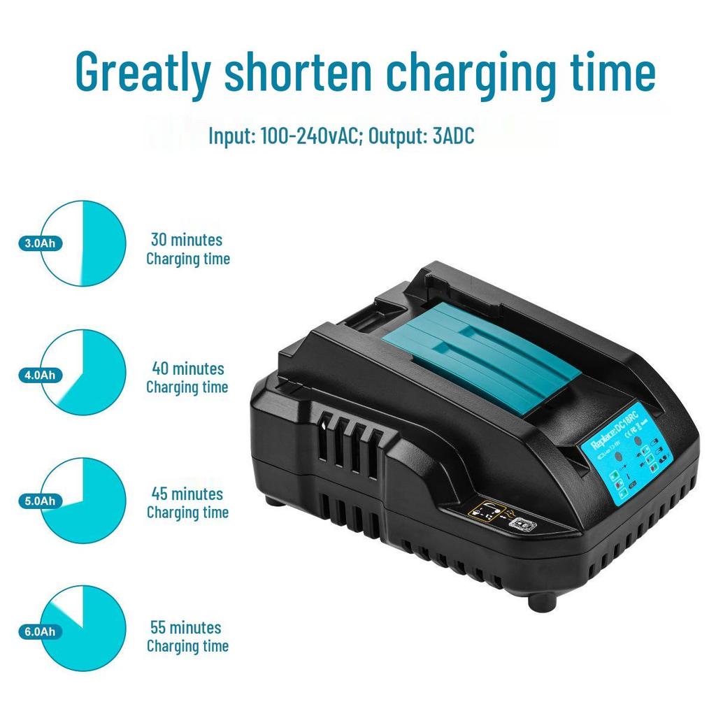 Compatible with Makita 7.2V-18V Lithium Battery Charger DC18RC MT18RC