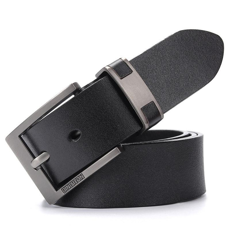 Retro Two-layer Cowhide Leather Belt With Alloy Pin Buckle In Various Colors And Lengths