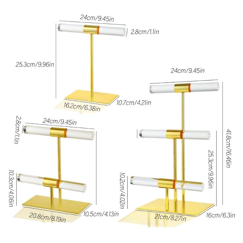 Multifuntional Bracelet Display Stand Necklace Display Holder Watch Rack Bracelet Organizers Acrylic Texture for Jewelry