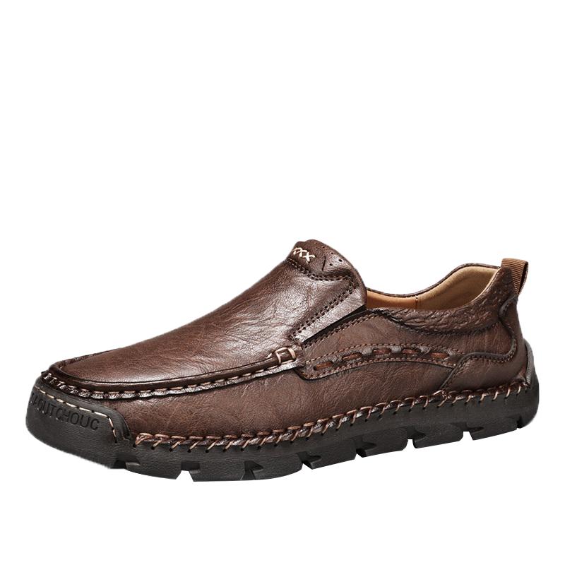 Genuine Leather Men Casual Shoes Loafers Sneakers New Comfortable Flat Handmade Retro Leisure Shoes Men Shoes Size 46