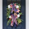 American Independence Day Simulation Wreath Door Hanging Holiday Window Decoration Bow Knot Rattan Circle Pendant