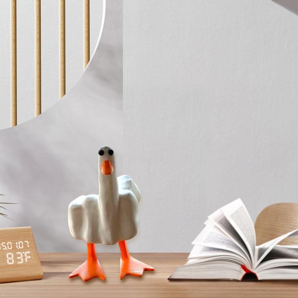 

Симпатичные фигурки утки из смолы Смола среднего пальца Утка Прочный сад