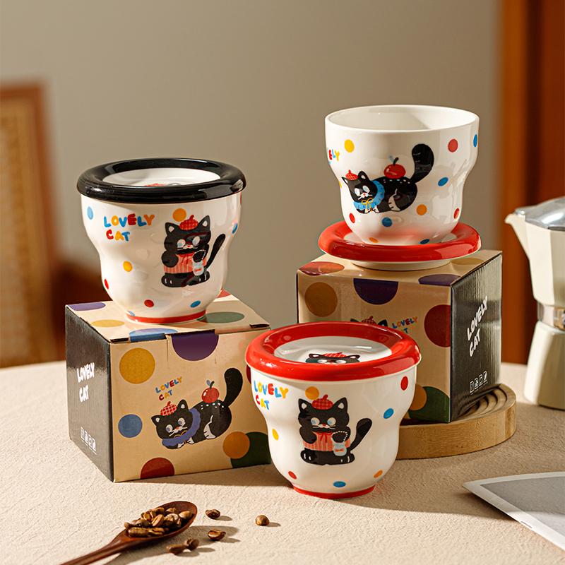The Coffee Cup In Hand Is Very Beautiful, The Latte Cup Is Cute For Home Use, And The Ceramic Breakfast Cup Is High-Value For Couples.