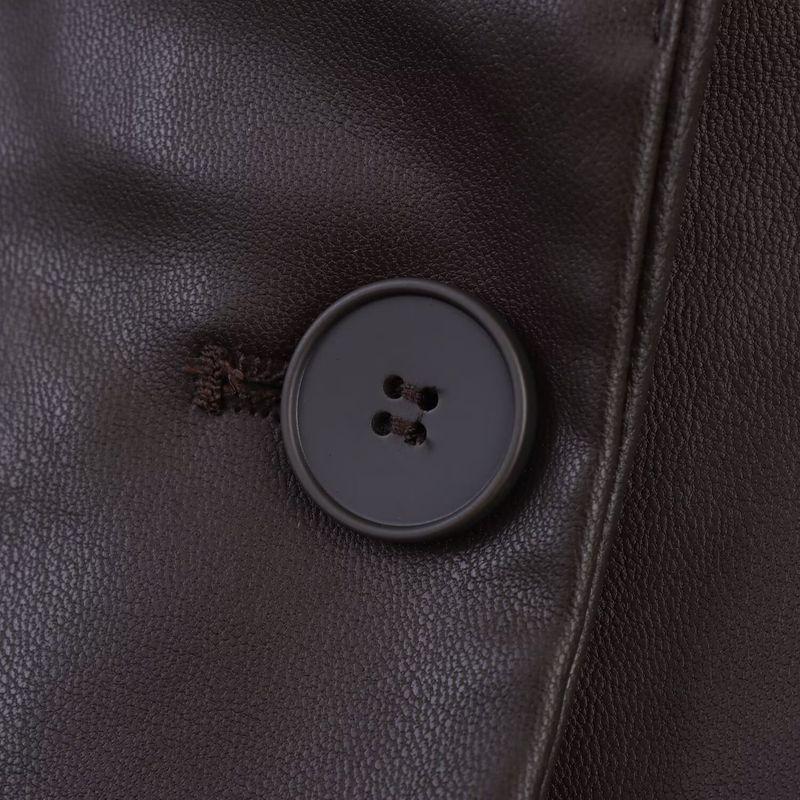 Fall New Arrival Fashion Style Foreign Trade Women's Clothing Fashion All-Match Straight-leg Leather Effect Suit Outwear 1255760