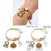 Halloween Pumpkin Charm Bracelet With Micro Inlay Zirconia For Unisex Costume Accessory