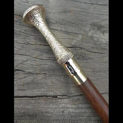 Victorian Handle Wood Walking Stick Cane Antique Vintage Designer Gift