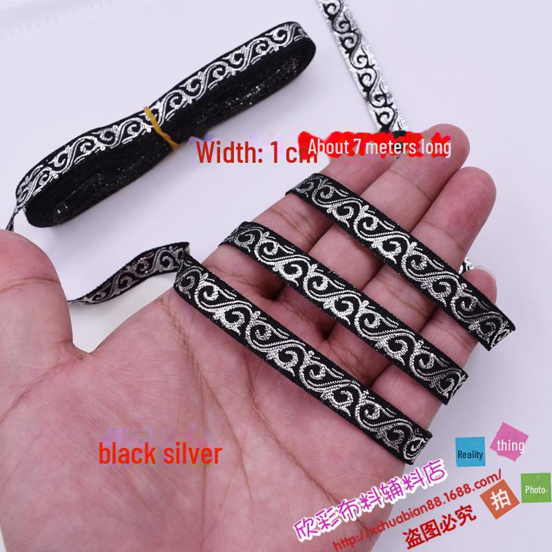 Ethnic Style Gold Lace Ribbon Embroidery Accessories No. 100