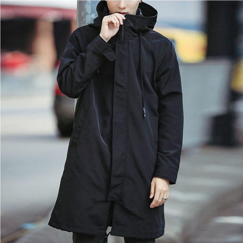 Men's British-Style Mid-Length Trench Coat: Korean Trendy Spring/Autumn Thick Jacket for High-End Winter Feel