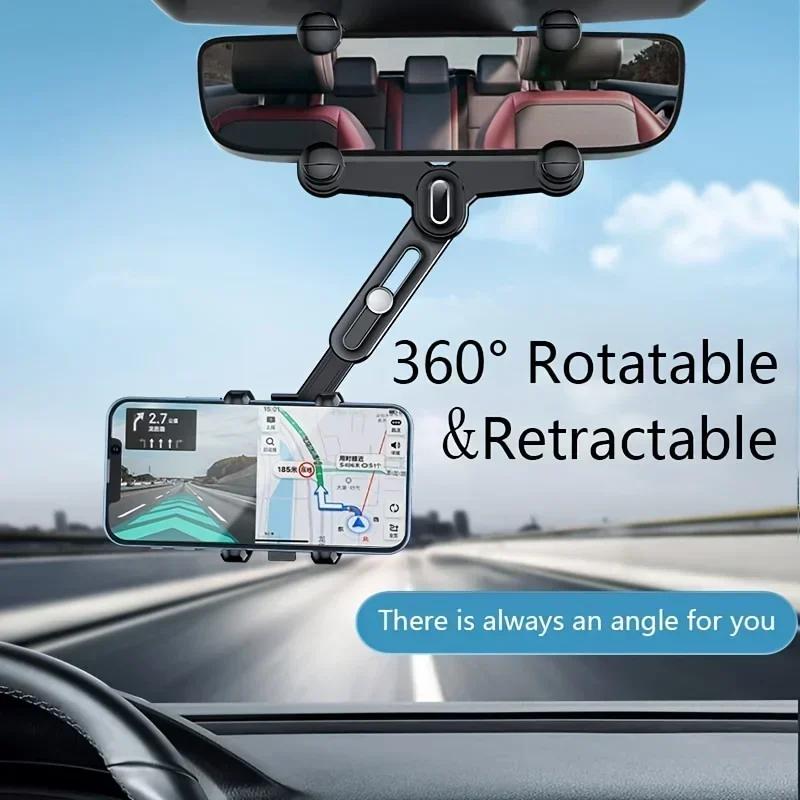 New 360° Car Phone Holder For Phone And GPS Mount Support Rotating Adjustable Telescopic All Phone Holder Navigation Support