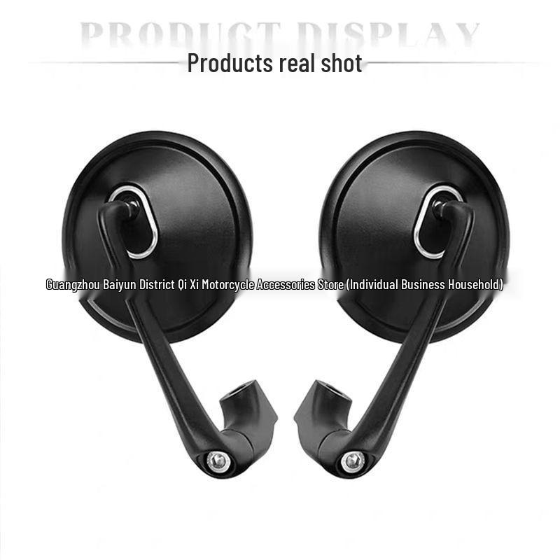 Retro Motorcycle Metal Rearview Mirror with Large Field of View for Electric Vehicles