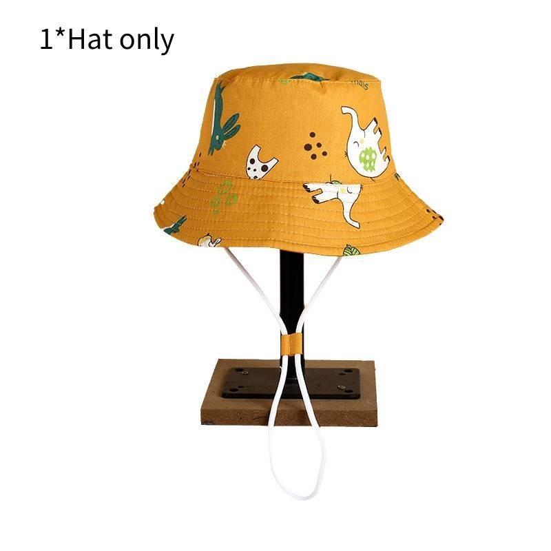 Cute Cartoon Print Fisherman Hat For Children Spring Sun Protection Wide Brim Cap Unisex