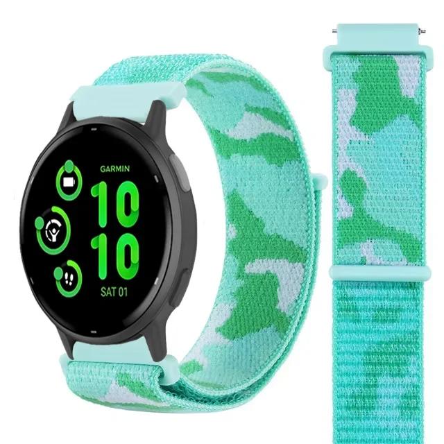 20mm 22mm Nylon Loop Strap for Garmin Forerunner 55 165 965 265 265 Music Venu 3/2 Bracelet Band for Garmin Active/Vivoactive 5