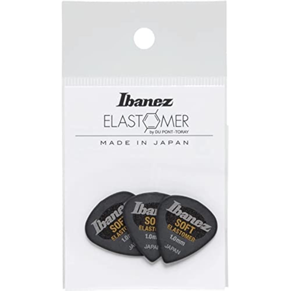 Ibanez: A new-concept pick made from a new elastomer material. Teardrop shape, non-slip finish, S...