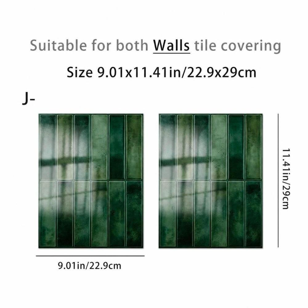 2PCS Vintage PVC Self Adhesive Tile Sticker Oil Proof Brick Print Wall Decal  For Bathroom