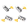 4Set Window Lock Aluminium Alloy Adjustable Security Lock Stopper with Key for Vertical Horizontal Sliding Window