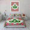 3Pcs AKA Ivy Pearl Diamond Bedding SetPink Green Sorority Logo Print Duvet Cover 2 Pillowcases Single Double King QueenGift