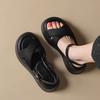 Thick-soled Cross-strapped Sandals for Women To Wear 2025 Summer New Fairy Style with Skirt One-word with Beach Roman Shoes