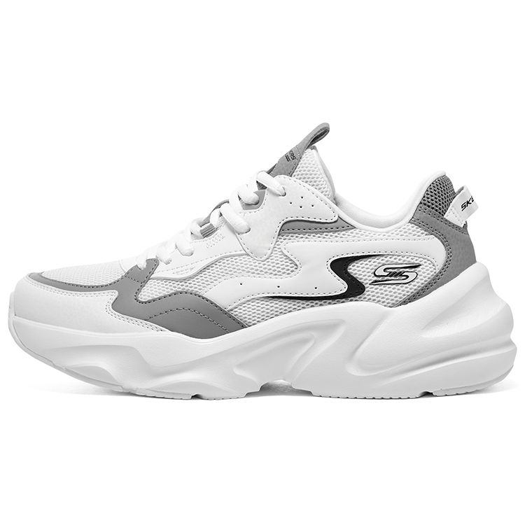 Skechers Bobs Bamina 2 Сетчатая Синтетическая Кожа Простые Спортивные Низкие Повседневные Кроссовки Женские Белый Серый 117366-WMLT 35