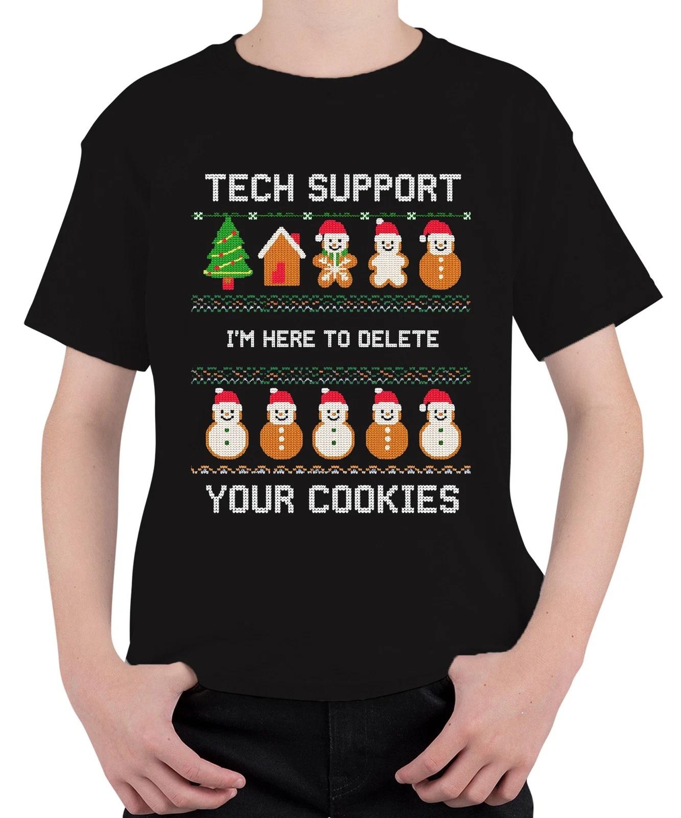 TECH SUPPORT I M HERE TO DELETE Weihnachten IT Admin Geek Nerd Unisex Kinder T-S XXXL