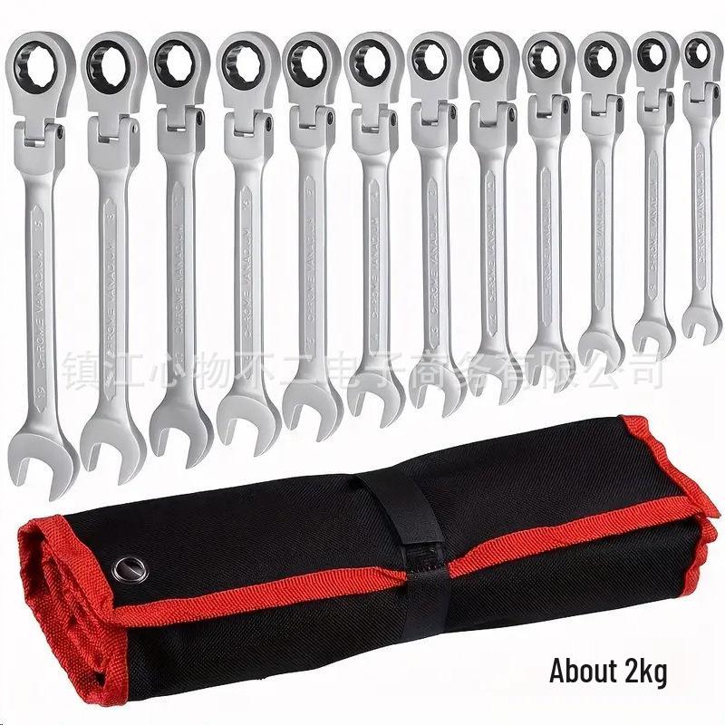 Heiß verkaufendes 6-teiliges Ratschenschlüssel-Set - Mehrgrößenverstellbare Doppelnutzungs-Autoreparaturwerkzeuge