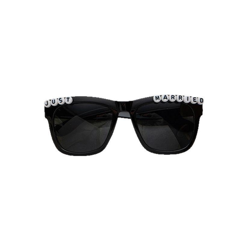 Custom Bridal and Prom Sunglasses: Black Unisex Letter Design