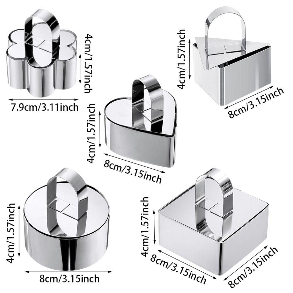 4Pcs Stainless Steel Cake Ring Mold Reusable Cooking Ring Mousse Mold  Baking Mousse Desserts
