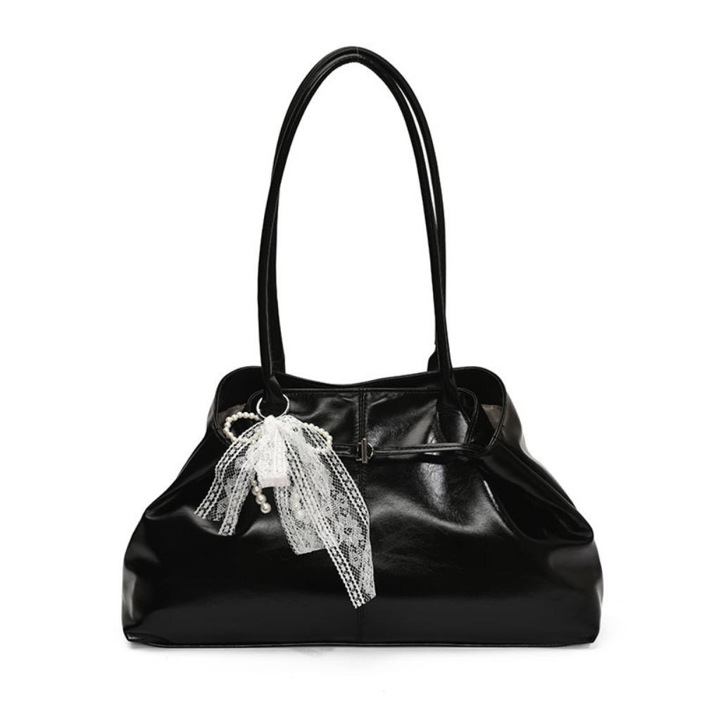 

Solid Color Shoulder Bag Tote Bag Large Capacity Underarm Bag Fashion Versatile Armpit Bag Travel чёрный