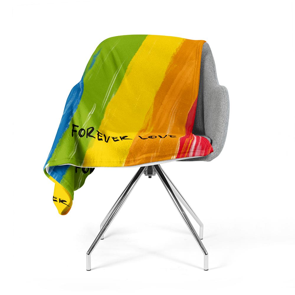 Duhová deka Červená Modrá Žlutá Abstraktní Chlupaté Zimní Přikrývky Kobereček Herní křeslo Dětská deka na pohovku