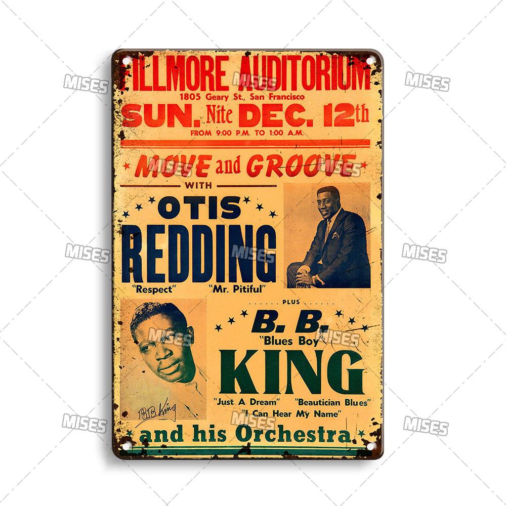 DORA Tin Sign MISES KING OF THE BLUES BB King Metal Poster Classic Metal Sign Wall Plate Home Garden Cafe Industrial Decor Old Metal Plaque