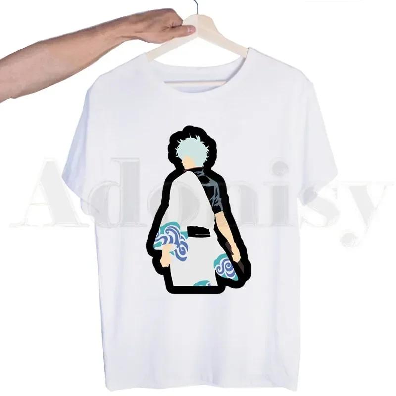 Gintama Anime Sakata Gintoki Kagura Tshirts Men Fashion Summer T-shirts Tshirt Top Tees Streetwear Harajuku Funny