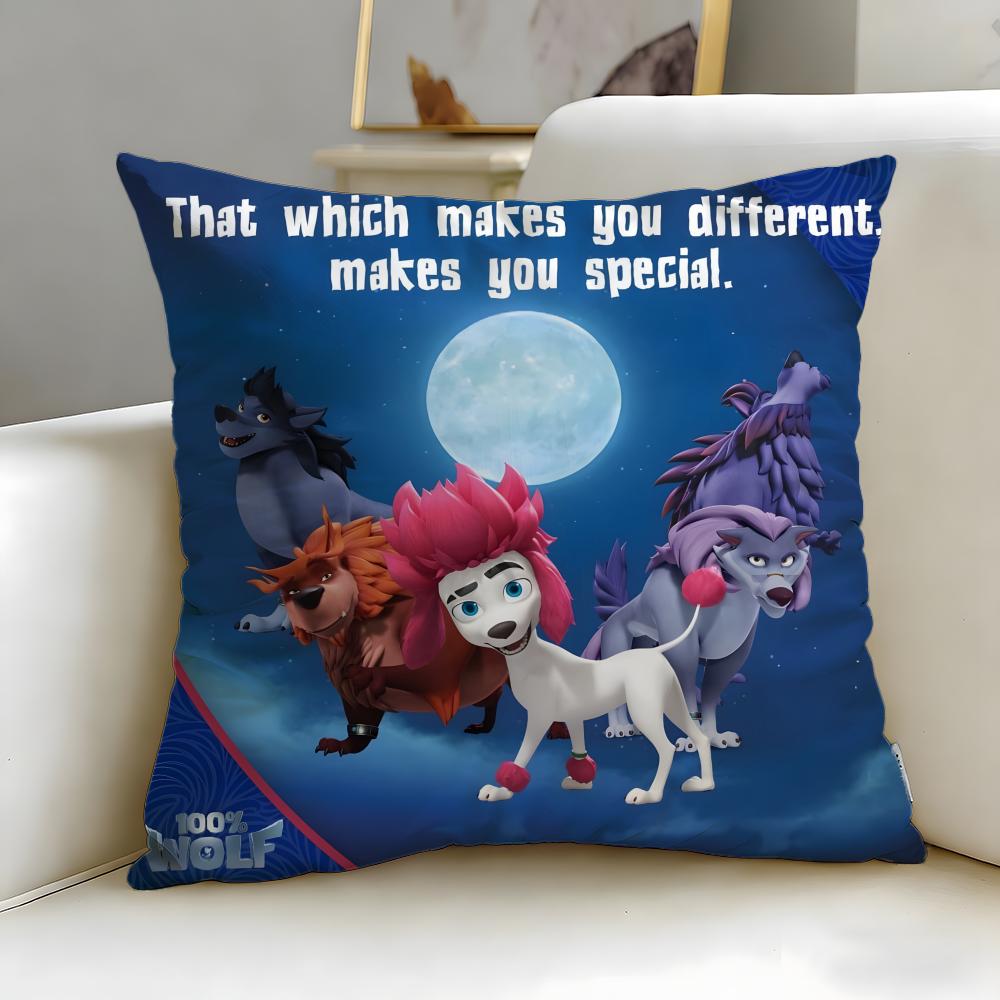 

popular animated movie 100% Wolf Cushion Cover Soft & Easy-Wash Pillow Case – Versatile for Couch, Bed, Travel and Office 30cmx30cm