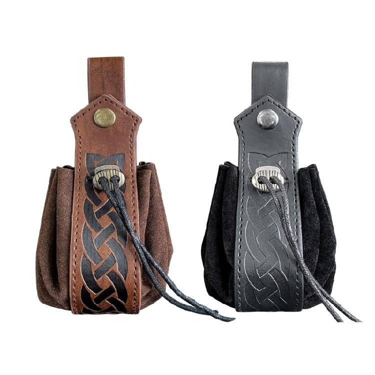 Multipurpose Drawstring Pouch Viking Style-Dice Bag Medieval Belt Bag for Unisex
