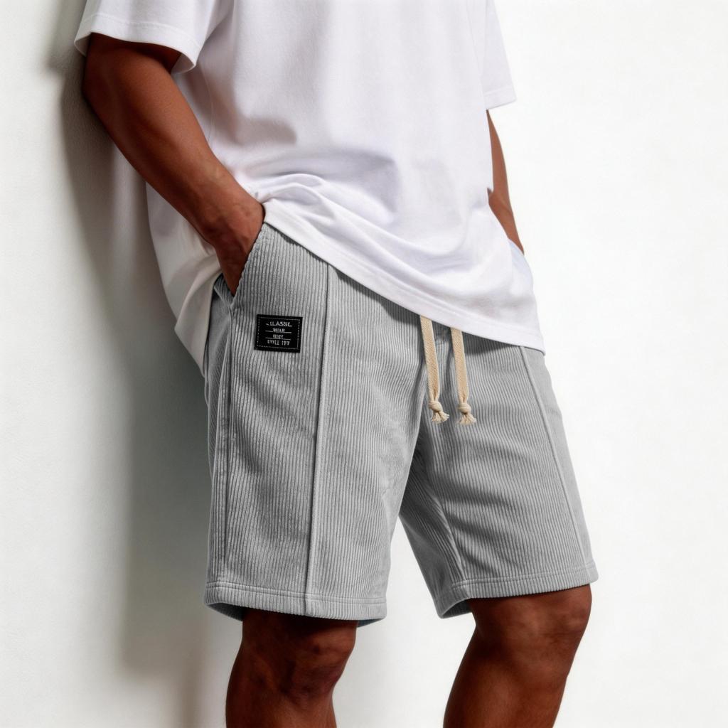 Men's Loose-fitting Casual Plain Corduroy Pants Men's Comfortable And Breathable Sports Shorts