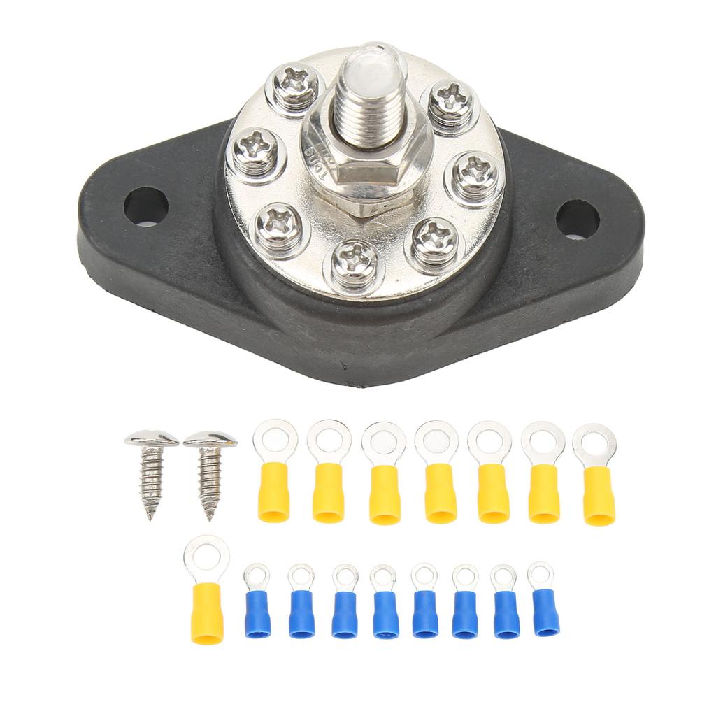 Power Distribution Block 8 Terminal 3 8in M10 12V‑48V 160A Universal for Cars RVs Boats Trucks