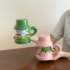 Ceramic Cup High Value Mug with Lid Office Household Water Cup Practical Hand Souvenir Gift for Friends and Customers
