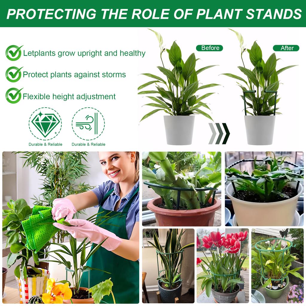 6Pcs Plant Support Stakes Half Round Plant Support Protective Garden Flower Support Multifunctional for Climbing Plants