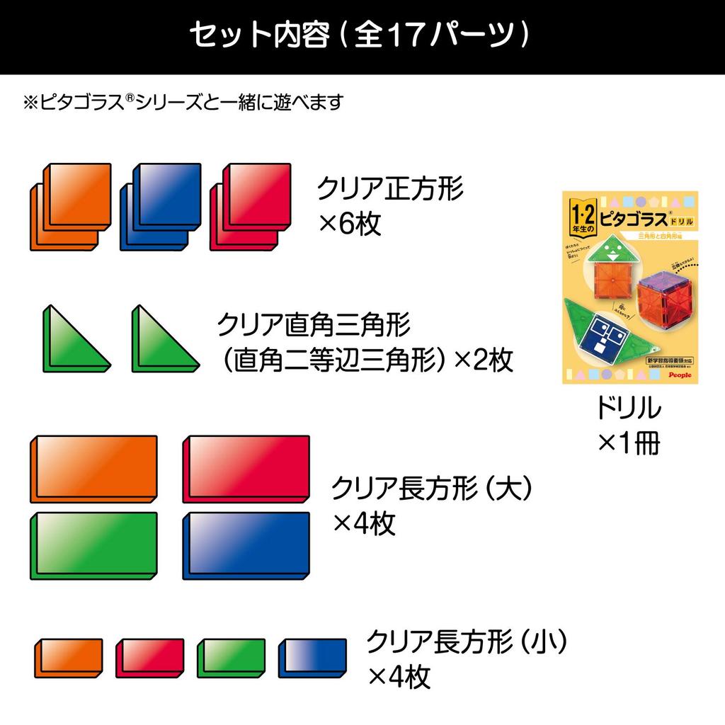 People Pythagoras(R) for 1st and 2nd grade elementary school students: Create, think, and solve, useful for studying geometry PGS-108