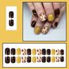 Autumn Press On Nails Short Square Fake Nails Acrylic Nails Press Ons With Maple Leaves Designs Brown Yellow False Nails Full Cover Glue On Nail Fall