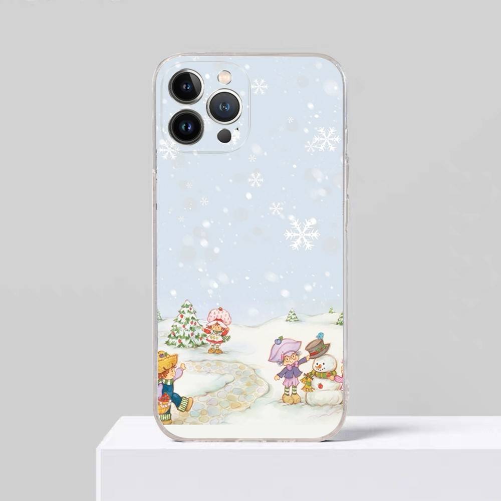 S-Strawberry S-Shortcake For iPhone 11 12 13 14 15 16 17 Pro Max Plus Air Transparent Clear Shockproof Case