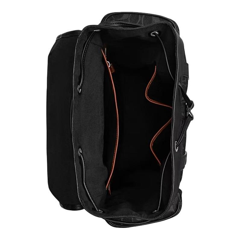 COACH Hitch 31 Letter Logo Coated Canvas Backpack Large Men's Black
