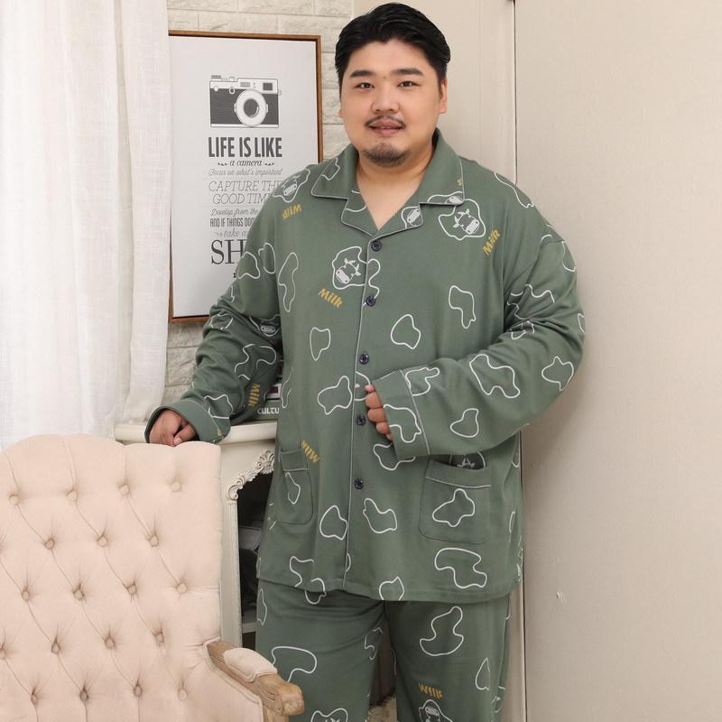 Meijiyunqiu Pánské bavlněné pyžamo s proužky nadměrné velikosti