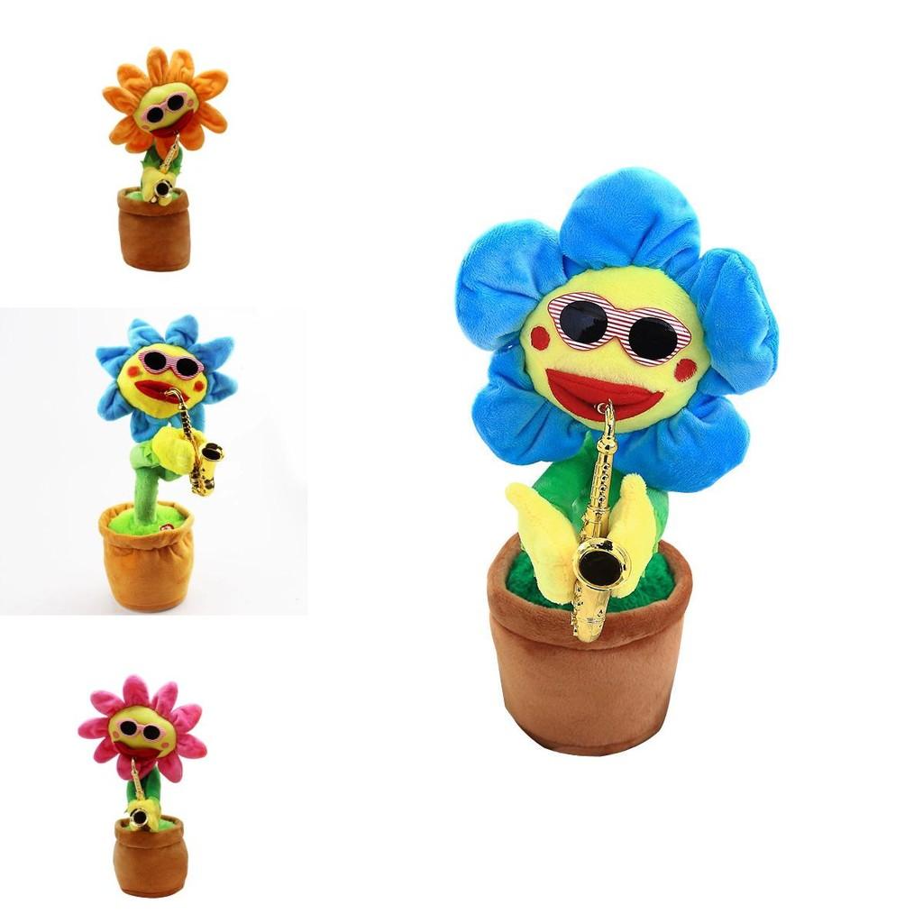 Saxophone Sunflower Plush Toy With Singing And Dancing Functions For Kids Gift