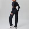 Cross-New Tight Sportswear Set: Chest-Pad Top & High-Waist Wide-Leg Pants for Running, Fitness & Yoga