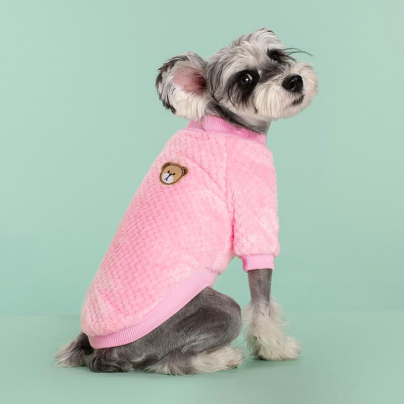 Rainbow Striped Fleece Jacket for Pets - Autumn and Winter Warmth for Cats and Small Dogs