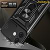 AMORUS Kickstand Case for iPhone 16 PC+TPU Phone Cover with Camera Lens Slider