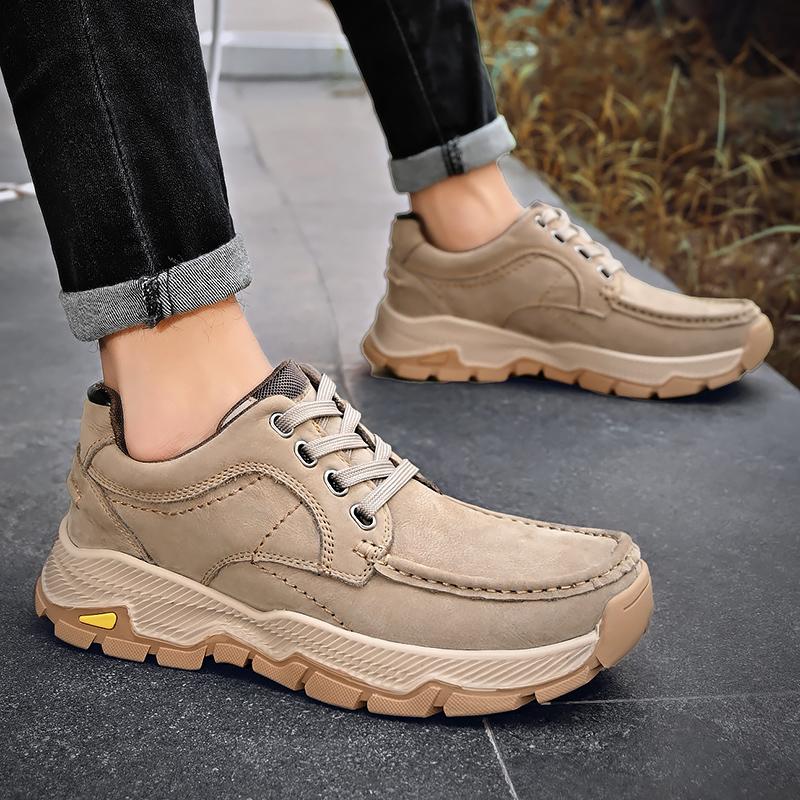 Men's Leather First Layer Cowhide Casual Shoes Business Shoes Outdoor Leisure Hiking Shoes