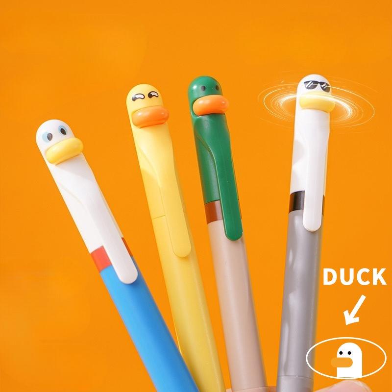 Duck Pens - Stress Relief Pen Cute Retractable Gel Pen 0.5mm Black Ink Writing Pen Perfect Party Gift for Students, Teachers
