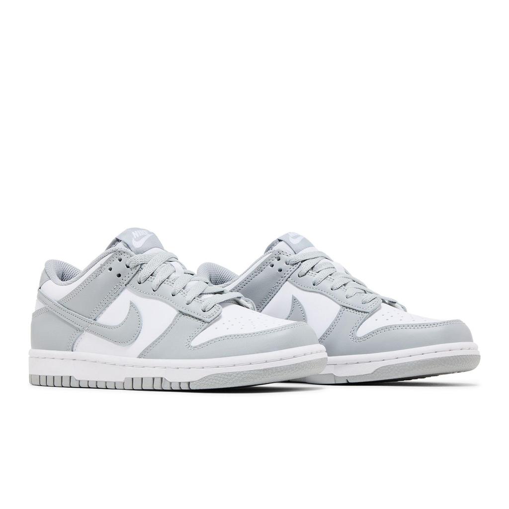 Nike Dunk Low Grade School 'Light Smoke Grey' (Unisex) White / White / Light Smoke Grey Kids' Basketball Shoes FB9109 123